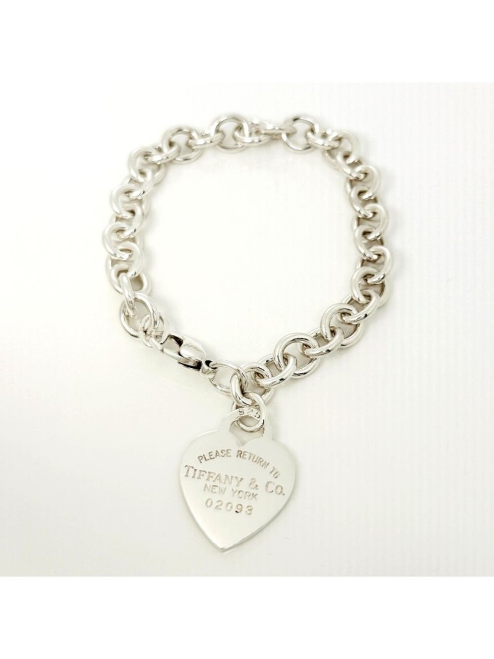 9" Extra Large Please Return to Tiffany New York Heart Tag Charm Bracelet